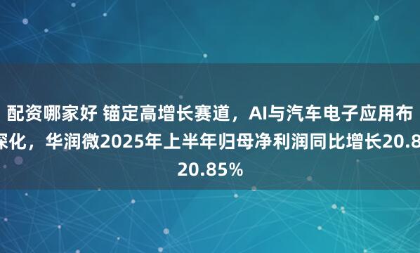 配资哪家好 锚定高增长赛道，AI与汽车电子应用布局深化，华润微2025年上半年归母净利润同比增长20.85%
